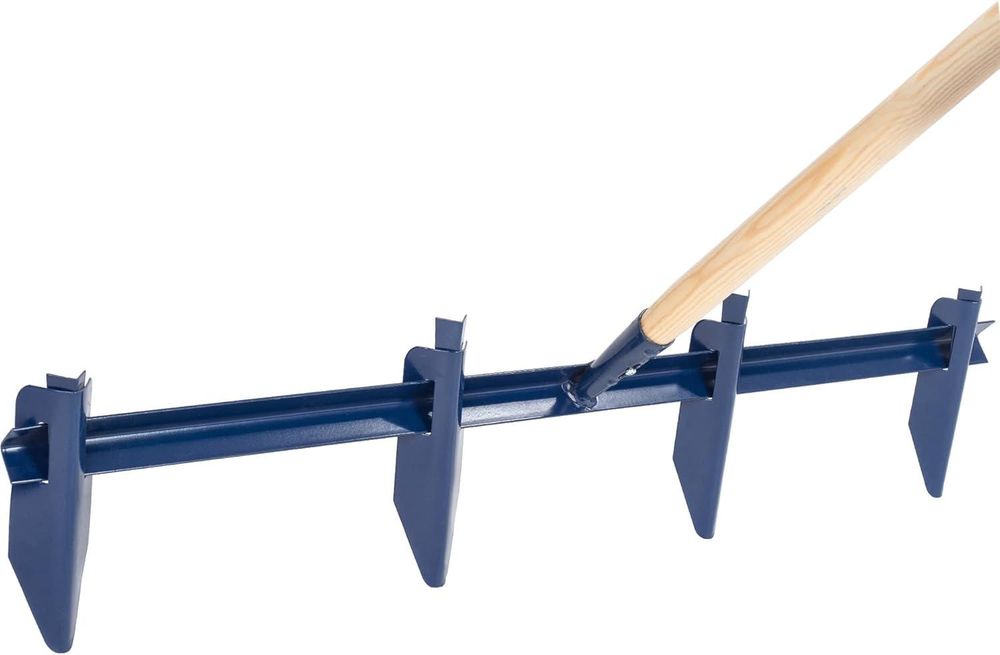 KADAX Rillenzieher mit Stahlklingen, Reihenzieher mit langem Stiel aus Holz, Furchenzieher