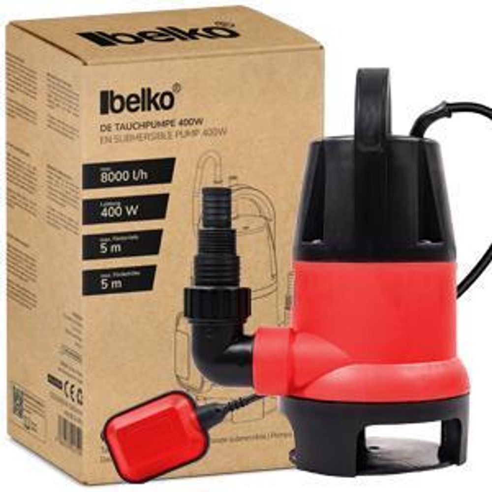 Belko® Schmutzwasserpumpe 850W 15000 l/h Tauchpumpe Pumpe Garten mit Schwimmer Brunnenpumpe