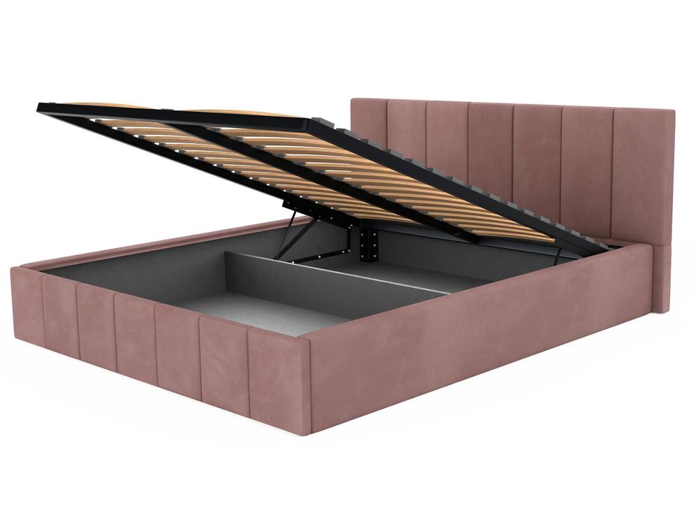 Muralo PREMIUM POLSTERBETT für Schlafzimmer Polsterbett mit Bettkasten und Gasdruckfeder Bett mit Polsterkopfteil Doppelbett 140x200 Bett mit Stauraum Creme