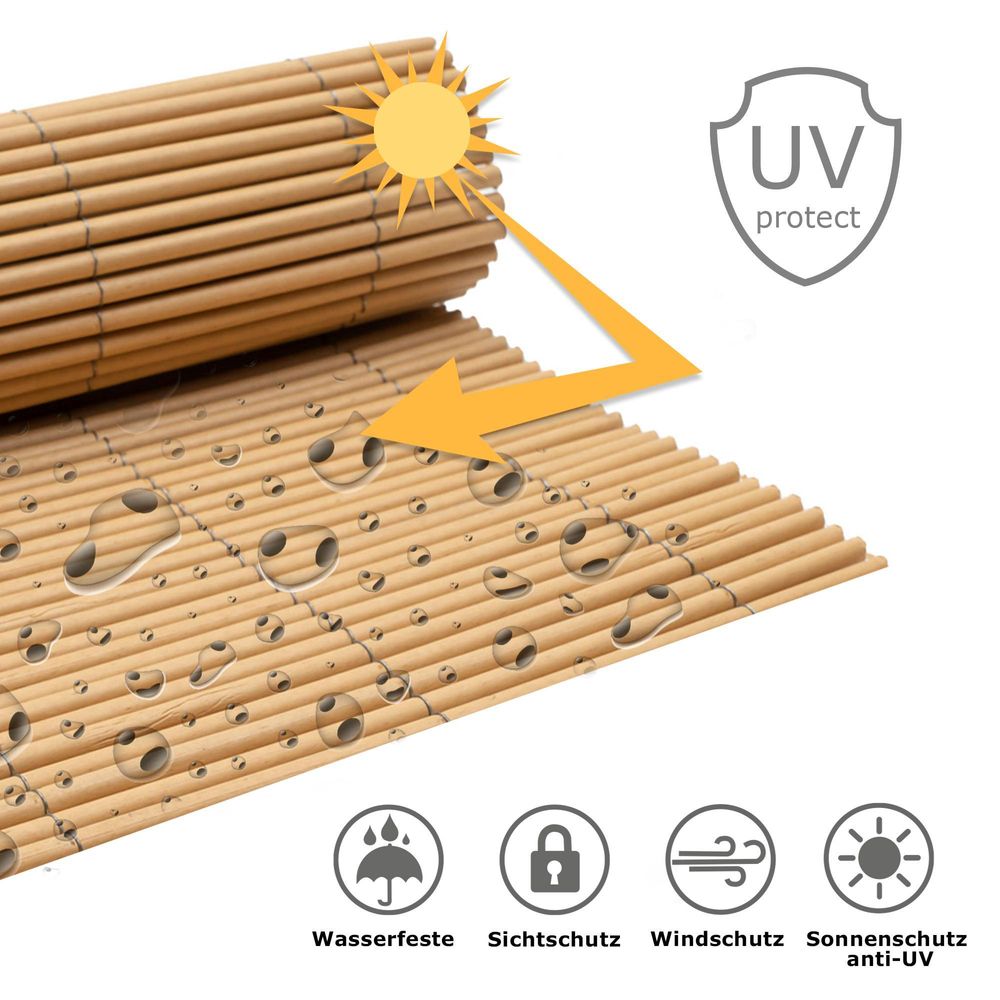 Sichtschutzmatte Balkon LOP 150x300cm bambus Blickdicht Zaun Terrasse paramondo