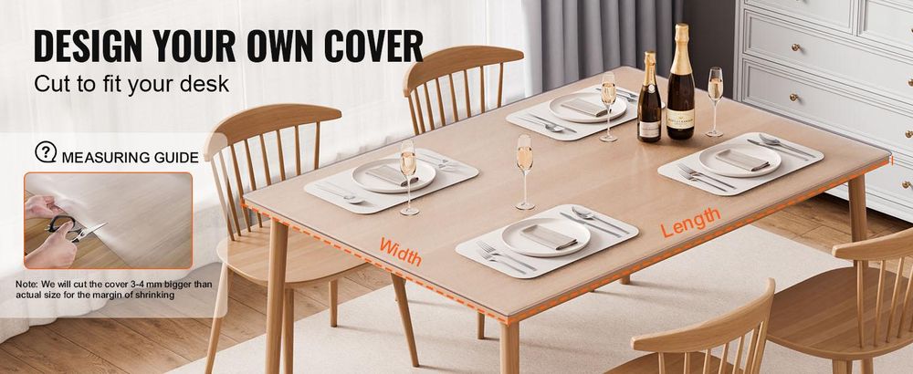 VEVOR Kunststoff-Tischdecke, 91,4 x 152,4 cm, 1,5 mm dick, mattierter Tischschutz, rechteckige PVC-Schreibtischunterlage, wasserdichte und leicht zu reinigende Schreibtischunterlage, Tischdecke,