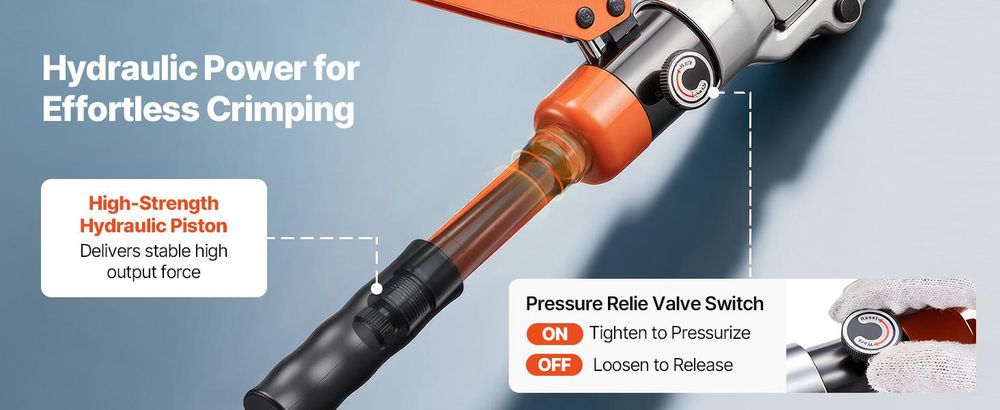VEVOR Presszange Hydraulik V-Kontur, Rohrpresszange für Edelstahlrohr, Crimpzang