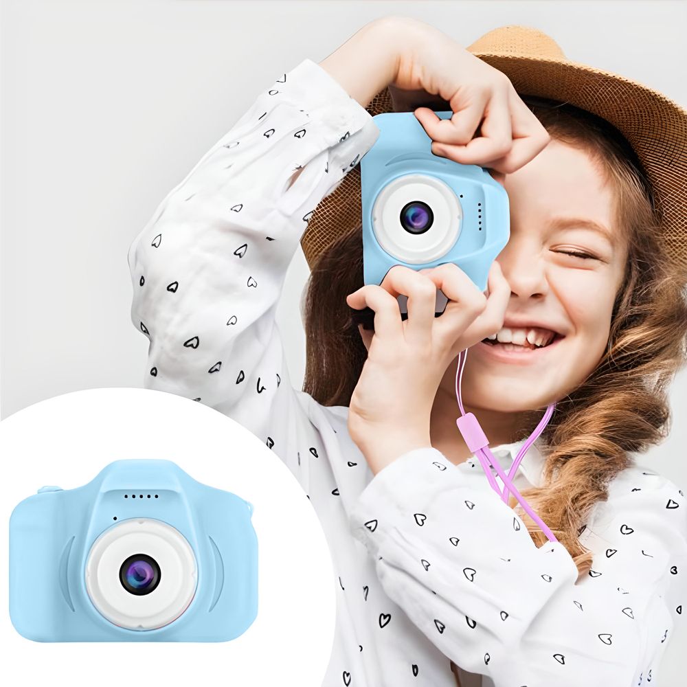 Kinderkamera HD Kids Kinder Digitalkamera Student Fotoapparat für 3-10 Jahre Selfie Video 2 Zoll LCD Bildschirm Geburtstag Geschenk 3MP 1080P Blau Retoo