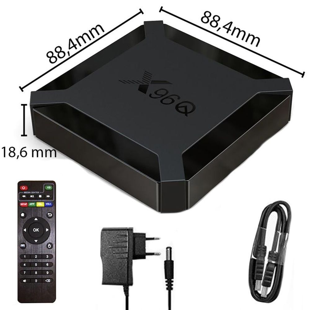 Retoo  EN TV Box Android 8 X96Q HD 4K mit HDMI 2.0, WiFi LAN 16 GB Fernbedienung Ultra HD Streaming Smart Media Player 1080p Chromecast Retoo