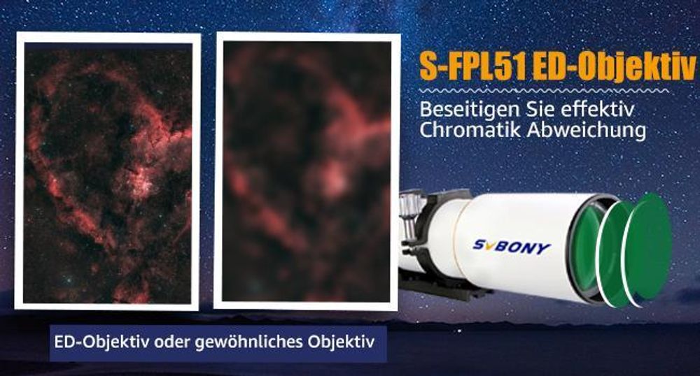 Svbony SV503 Teleskop, mit SV226Filterrad M42-M48, 80F7 Teleskope OTA,Doppelt ED, mit Dual Speed Fokussierer, Professionelles Optische Tubusbaugruppen