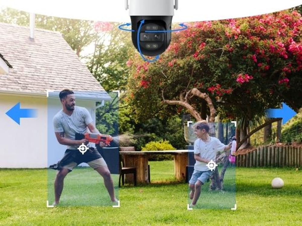 Reolink Trackmix WiFi, 4K 8MP Dual-Objektiv Outdoor Überwachung, 2,4/5 GHz Dual-Band Wi-Fi 6, Auto-Zoom Tracking, Pan&Tilt, 6X Zoom, Nachtsicht, Grau