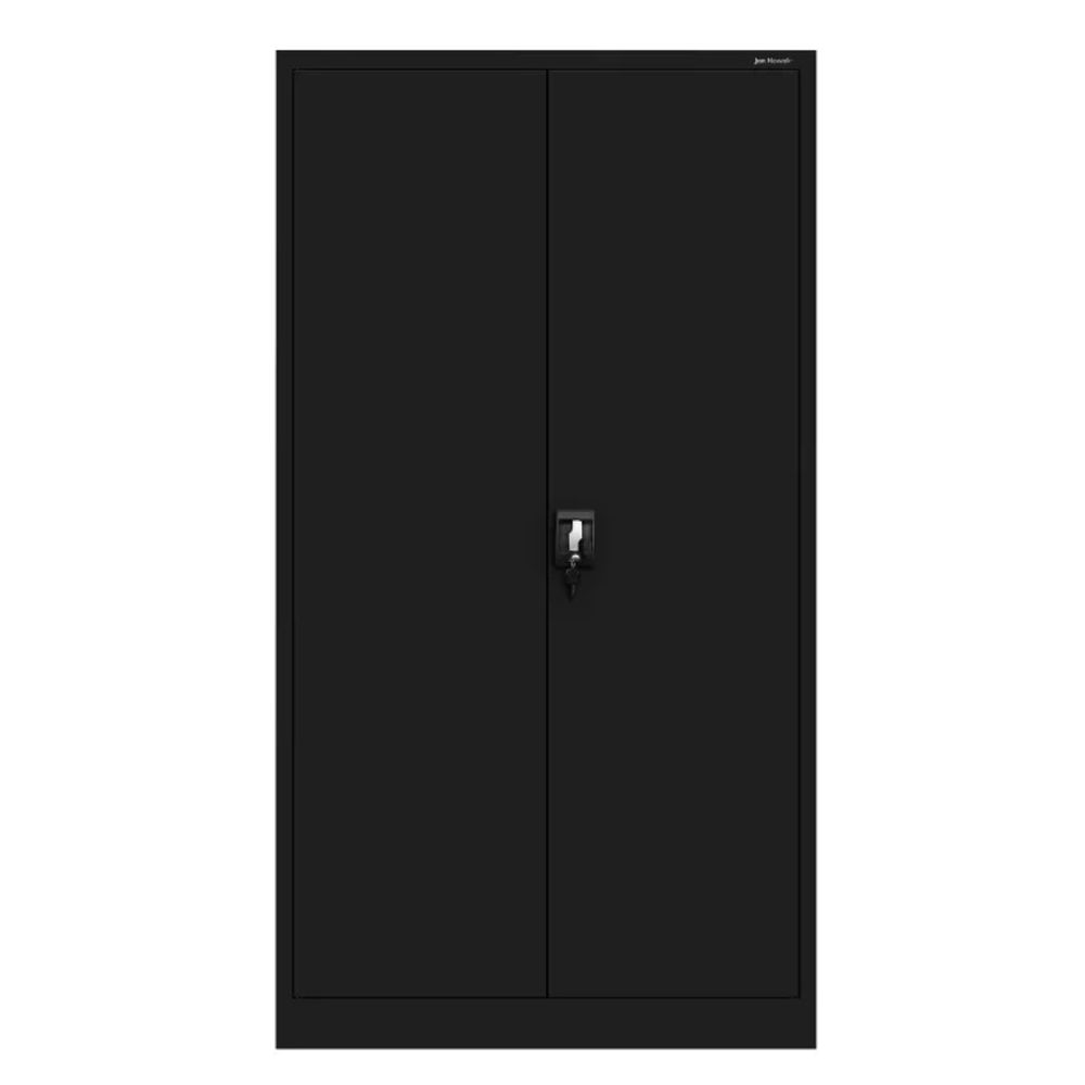 Jan Nowak Werkzeugschrank TC02AM Werkstattschrank mit Schubladen Flügeltüren Metallschrank 3 Fachböden Pulverbeschichtung 185 cm x 92 cm x 50 cm, Farbe: Schwarz