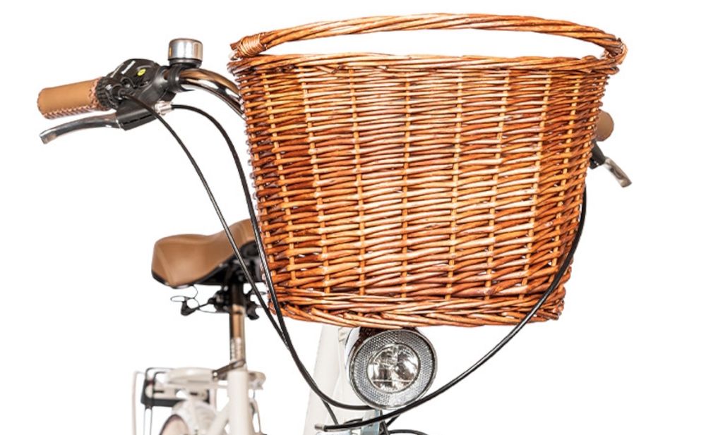 Bergsteiger Marseille 26 Zoll 28 Zoll Damenfahrrad, ab 150 cm, Korb aus Rattan, Fahrrad-Licht, Damen-Citybike, Damenrad im Retro-Design, 6 Gang Shimano Tourney Schaltung