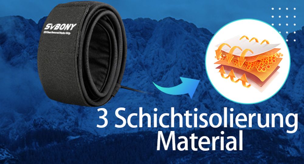 Svbony SV192 Objektiv Wärmer Heizband, Objektivheizungswärmer Tau, 560mm 12V Temperaturregler Universeller Tauheizstreifen für Teleskopkamera