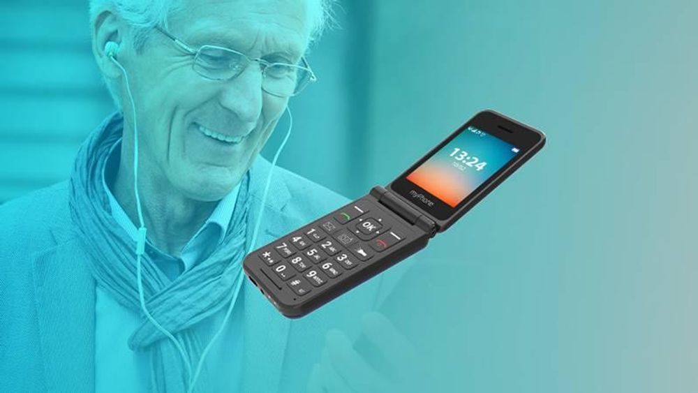 MYPHONE FLIP LTE-MOBILTELEFON FÜR SENIOREN MIT SOS-TASTE, VOLTE, 1000 mAh