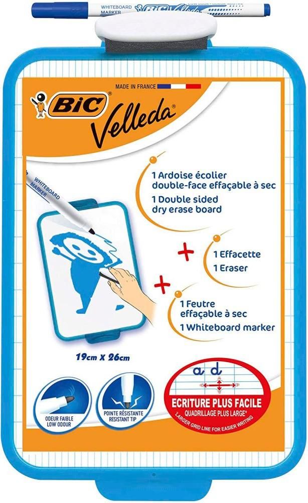 BIC - Whiteboard BIC 19x26cm mit Marker und Wischleiter | Stellen Sie ein 1 Stück ein