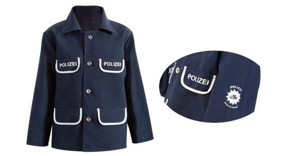 Kinderkostüm Polizist Petersen 2-tlg. mit Mütze Polizei-Uniform dunkelblau, Fasching, Karneval, Mottoparty (116)