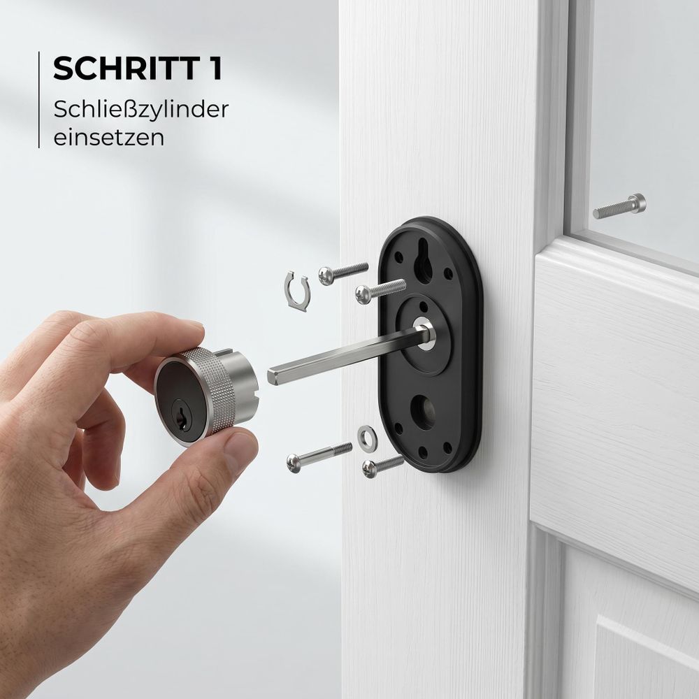 Smartes Türschloss, Fingerabdruck, APP Steuerung, Bluetooth, Automatische Verriegelung, USB Notstrom, Schlüsselloser Zugang, Modernes Design