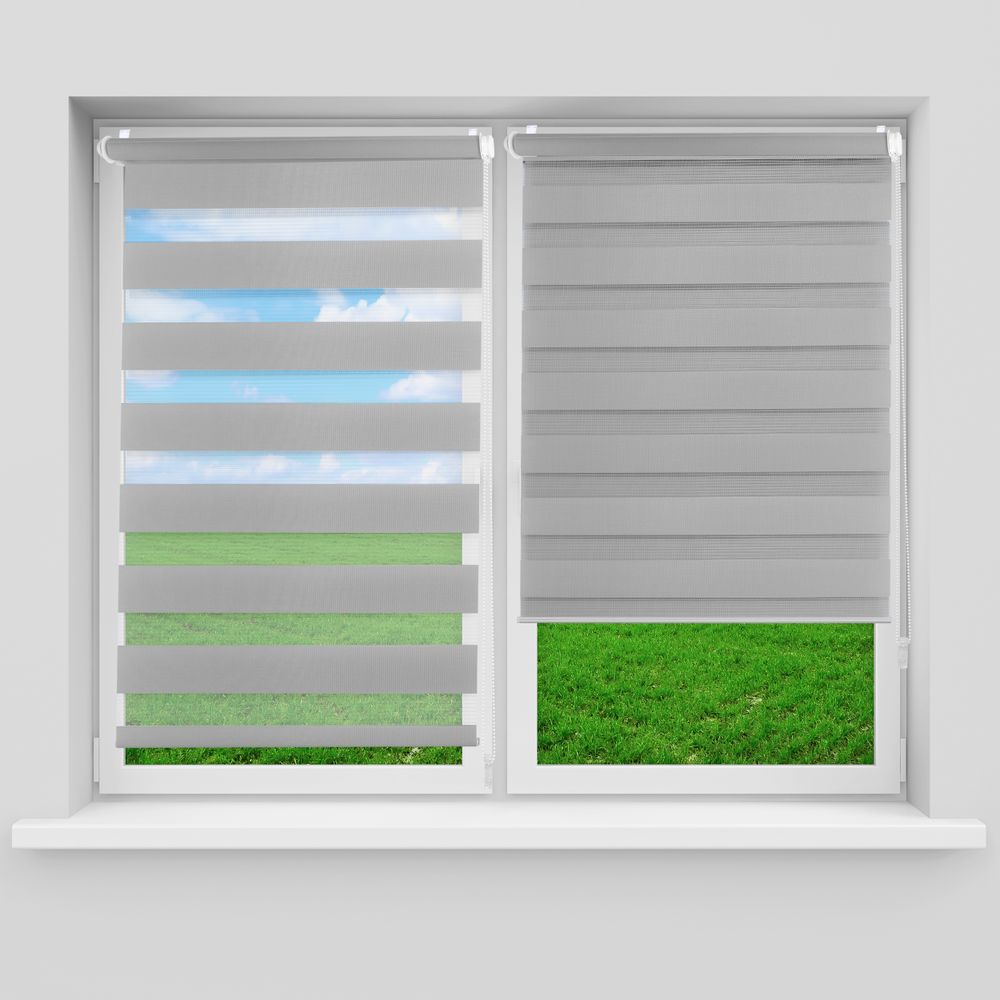 Doppelrollo DuoRollo Klemmfix ohne Bohren Seitenzug Fenster Rollo cremeweiß 65cm (61cm Stoffbreite) 150 cm