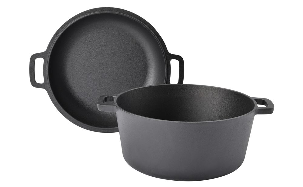TAINO Dutch Oven 6L Gusseisen Deckel Ø 25cm Allzweck-Kochtopf Schmortopf Dopf