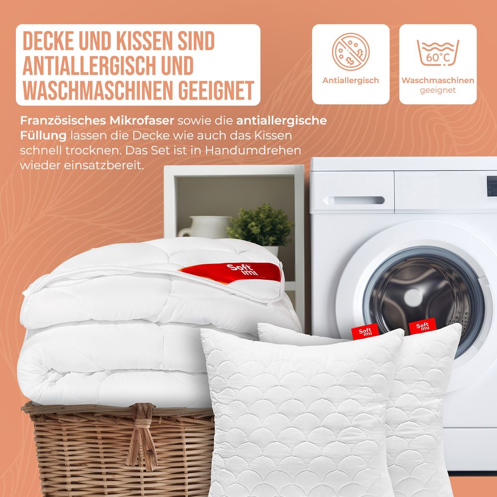 Premium-Kissen bis 65°C waschen
