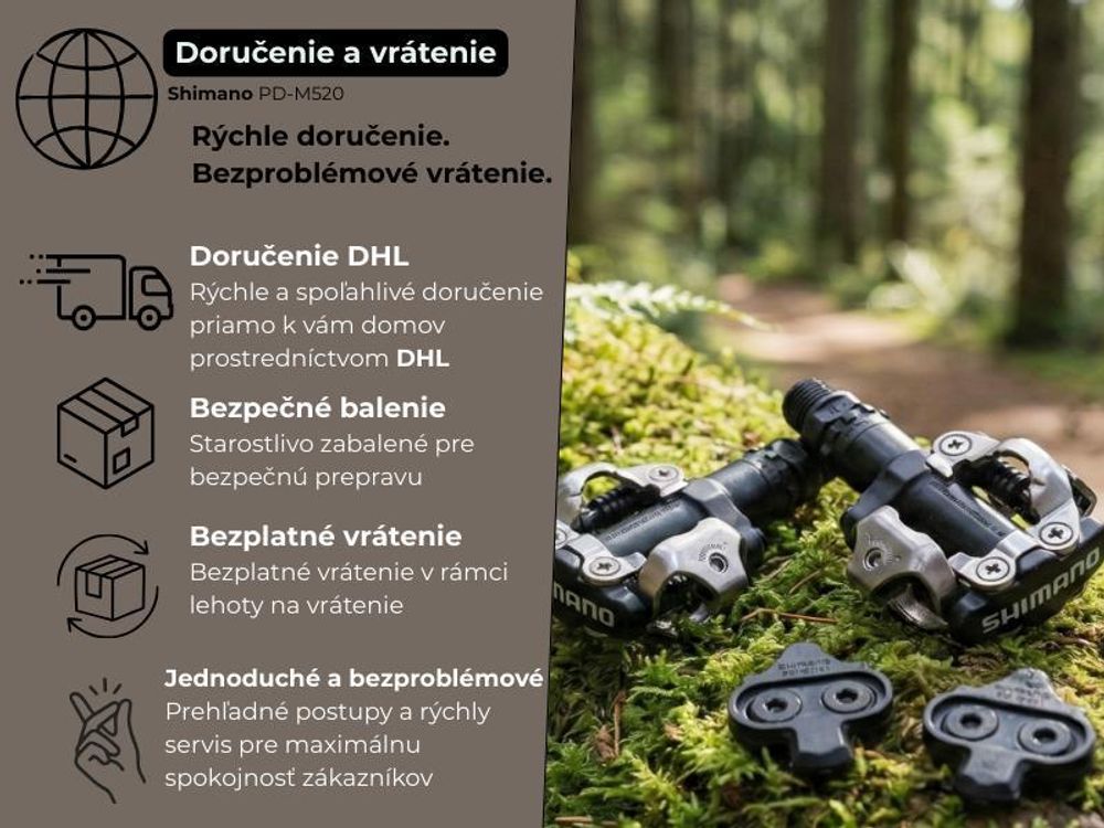 Shimano PD-M520-L, Čierna, 380 g, 2 kusov