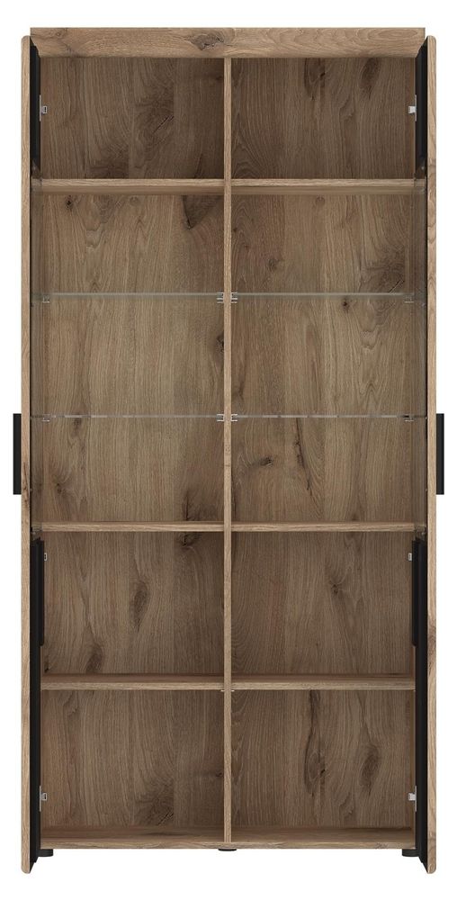 GRANO Glasvitrine – Standvitrine mit Softclose-Scharnieren und 6 Einlegeböden