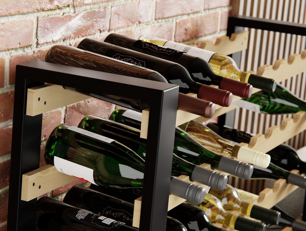 Lenmar Serie RW Weinregal aus Holz für Flaschen, LOFT54m, 85 x 104 x 27, 9 liegen, für 54 Flaschen, Wein, Flaschenregal, Kellerregal, Regale, Flaschen