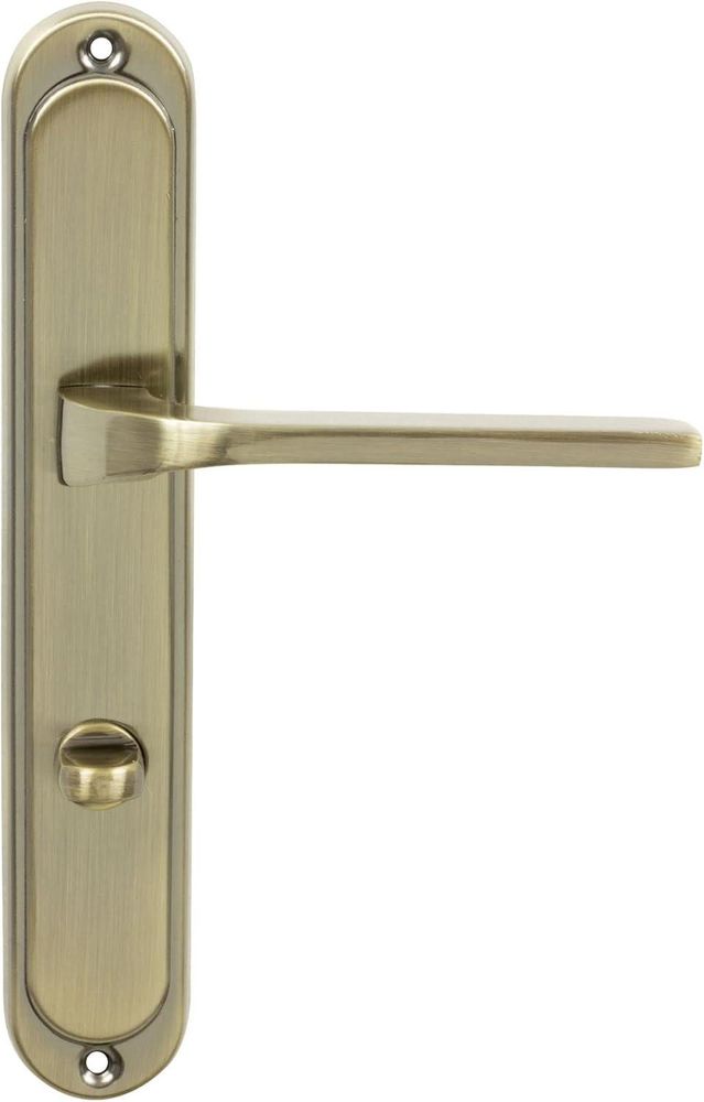 DOMINO Türgriff 78 Drückergarnitur WC - Badezimmer Set | Links & Rechts Türbeschlag für WC/Badezimmertüren | L-Form | aus Aluminium |Bronze | TIPO M3