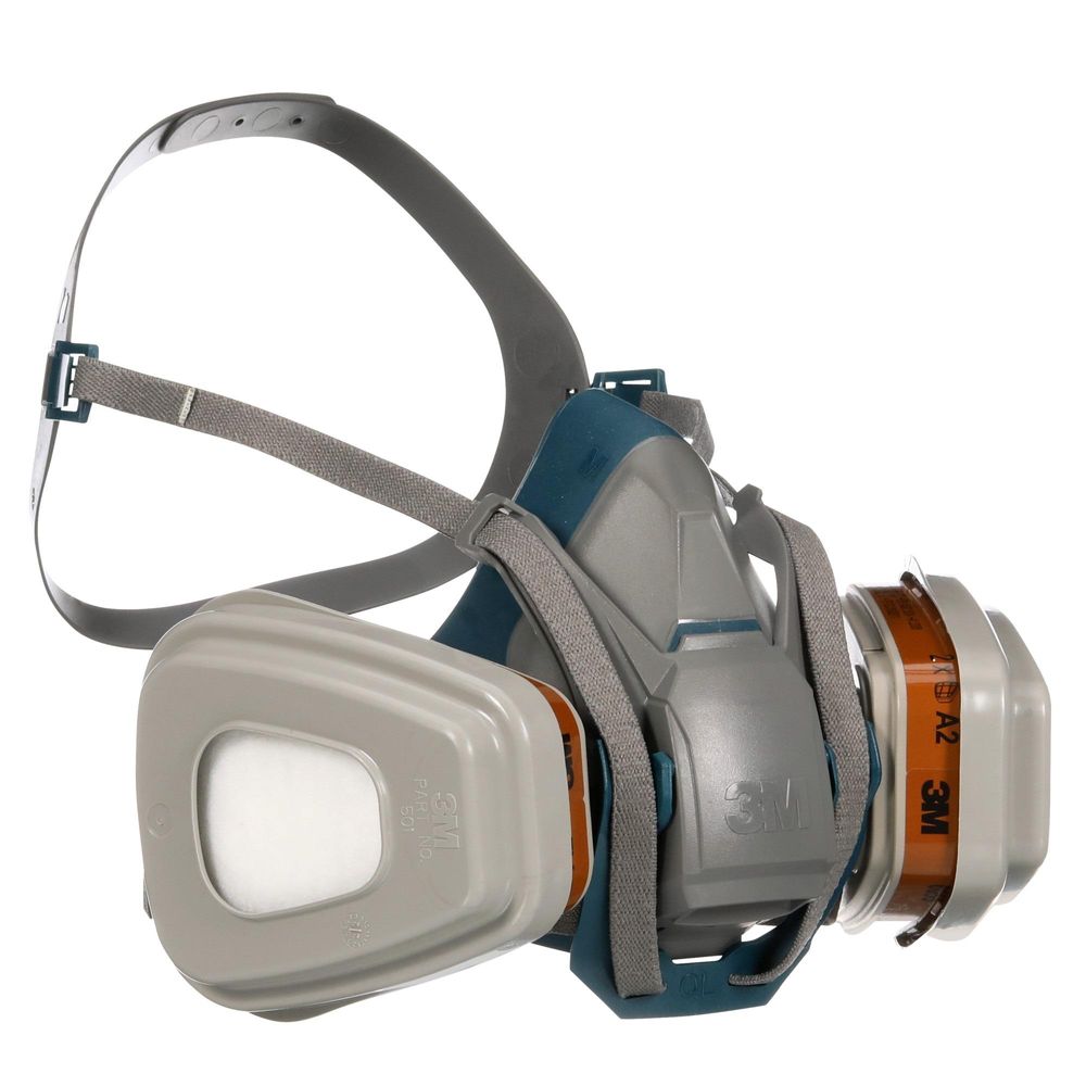 3M Quick Latch Atemschutzmaske 6502QLKIT-1, A2P3, für Lackierarbeiten und Pestizide, mit Cool Flow Ventil, Wiederverwendbar