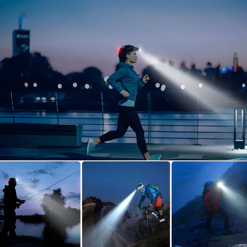 LED Stirnlampe Super Hell Kopflampe COB XPE Taschenlampe 4 Modi Stirnleuchte Bright Wasserdicht Wiederaufladbar Akku Erwachsene Kinder Camping Retoo