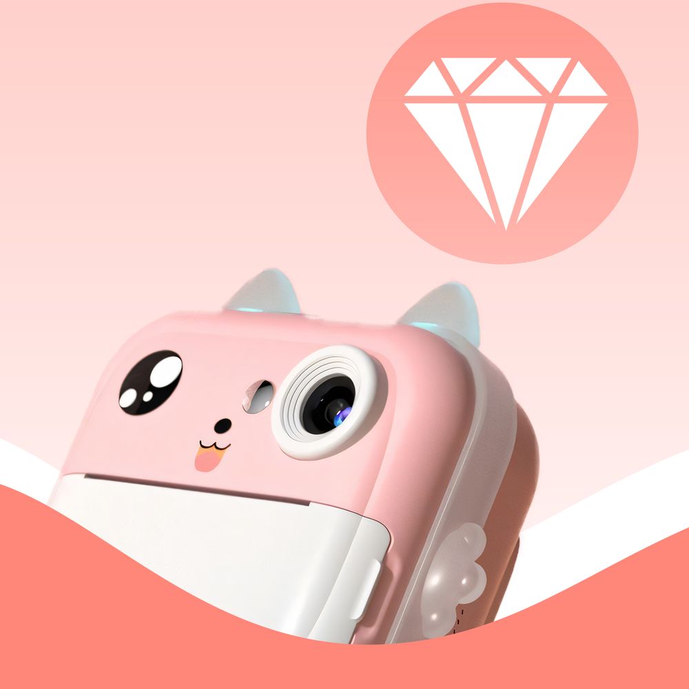 Mini Thermodrucker, Kinderkamera Bluetooth Multifunktions-Fotodrucker Sofort-Minidrucker kabelloser für Smartphone 2,5” 48 MP mit 11 Papierrolle Retoo