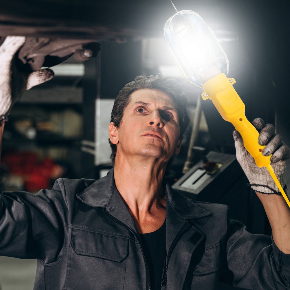 Arbeitsleuchte E27 Baulampe Werkstattleuchte Handleuchte Werkstattlampe Arbeitsstrahler mit 10m Netzkabel Lampenkabel Taschenlampe Gelb Retoo
