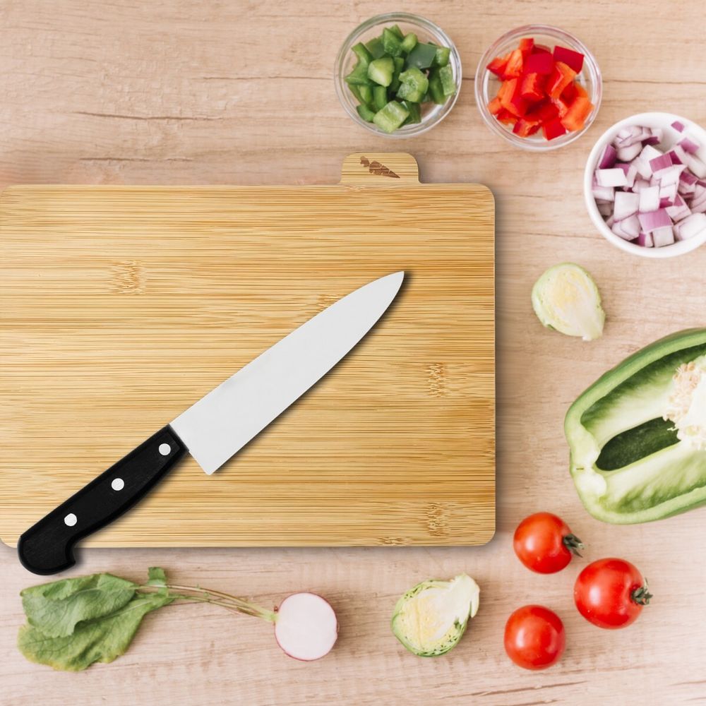 4er Schneidebrett-Set Bambus Schneidebrett Küchenschneidebrett Schneidebrettchen Lebensmittelecht Küchenbrett Kochen Holz Retoo