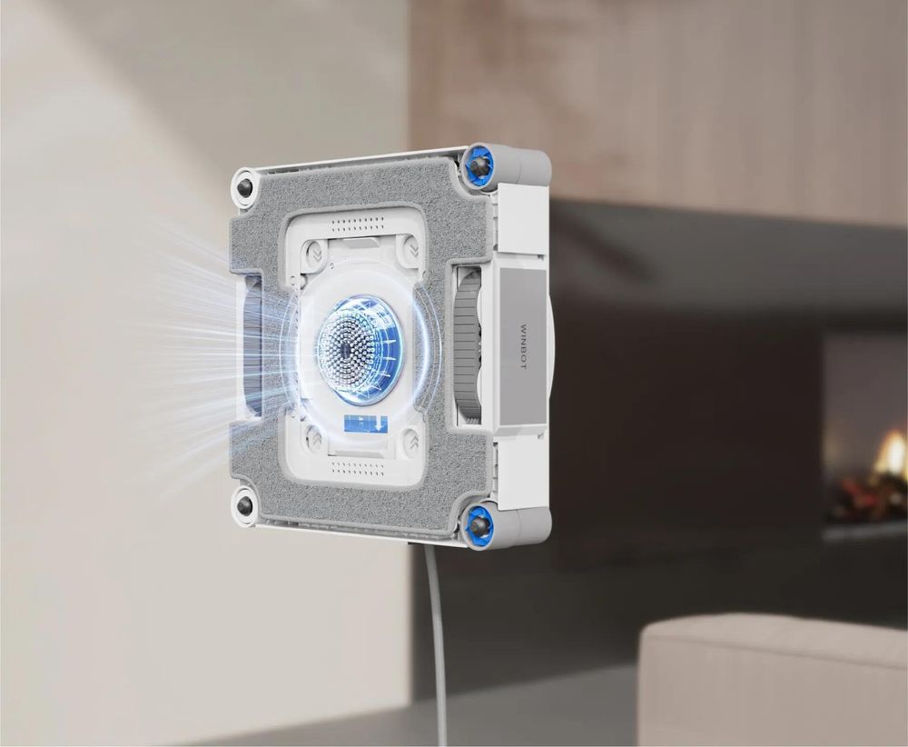 ECOVACS WINBOT W3 OMNI Fensterputzroboter mit Multifunktionsstation mit 2pcs Original Fensterreinigungsflüssigkeit, App-Steuerung