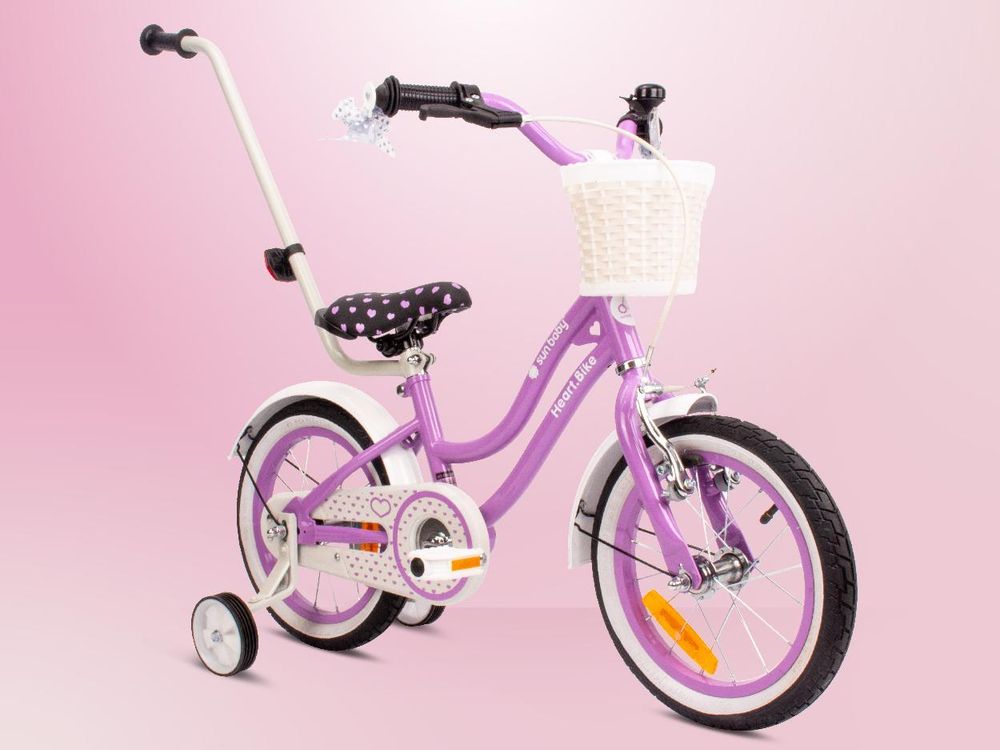 Vélo Enfant Dino Bikes 16 Pouces, Rose, Avec Roues Stabilisatrices, Panier, Pour Fille