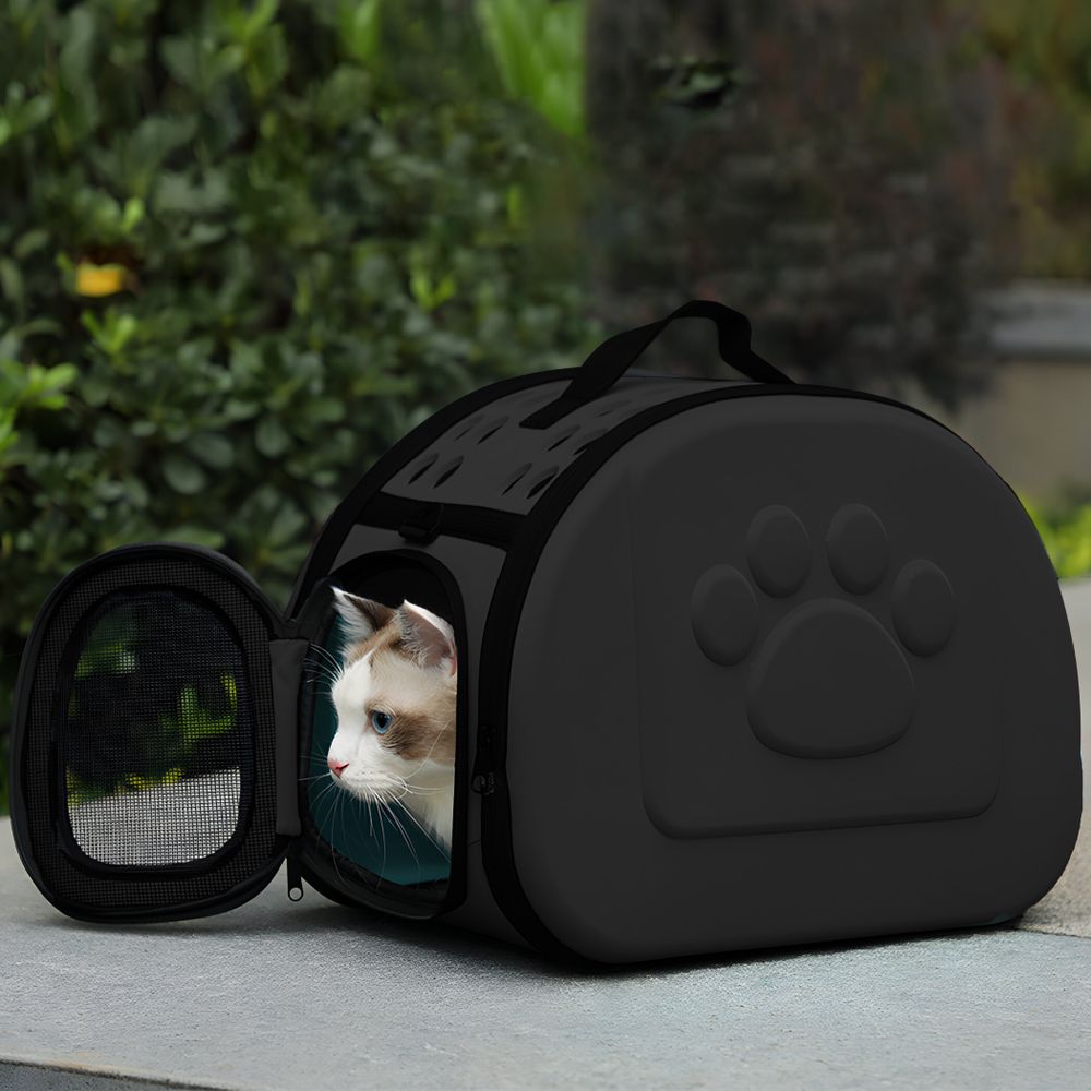 Transportbox Hundebox im Schwarz Hundetransportbox Transporttasche Hunde Katzen Reisebox Katzenbox Transport Hundehaus Transportkäfig Hundekäfig Retoo