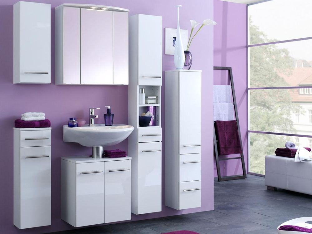 Parma Midischrank – Schmaler Badschrank mit Hochglanzfront & Stauraumwunder