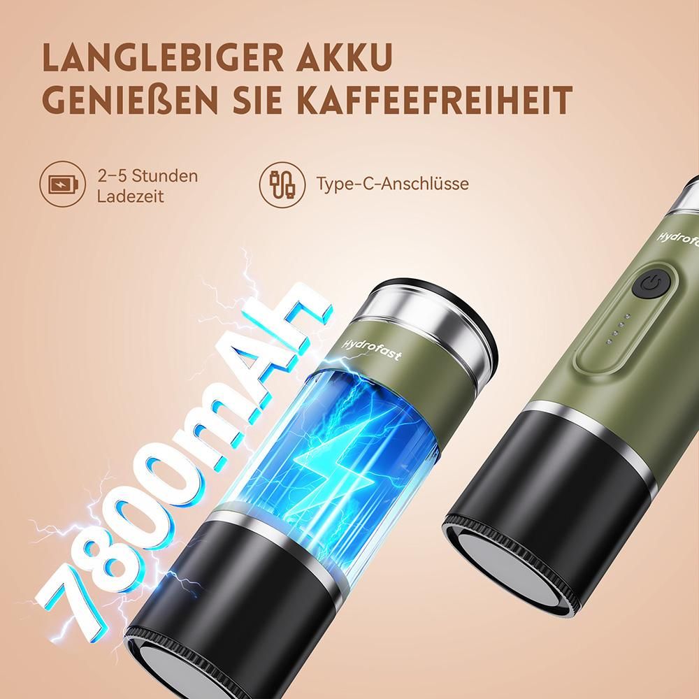 Hydrofast PO-100 tragbarer Espressomaschine, 15bar, 7800mAh, 2-in-1, Heißwasser, kompakt, Armeegrün