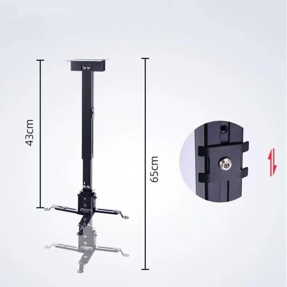 Projektorhalterung - Projektoraufhängung - 4-in-1 - Deckenmontage - Wandmontage - bis zu 25 kg - Schwarz