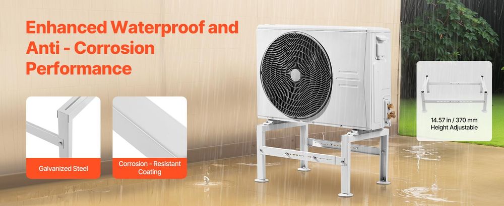 VEVOR Klimaanlage Bodenständer, vibrationshemmender Mini-Split-Ständer für kanallose Klimaanlagen-Wärmepumpen mit 9000–60000 BTU, AC-Basishalterung für Bodenmontage mit max. 350 kg Tragkraft