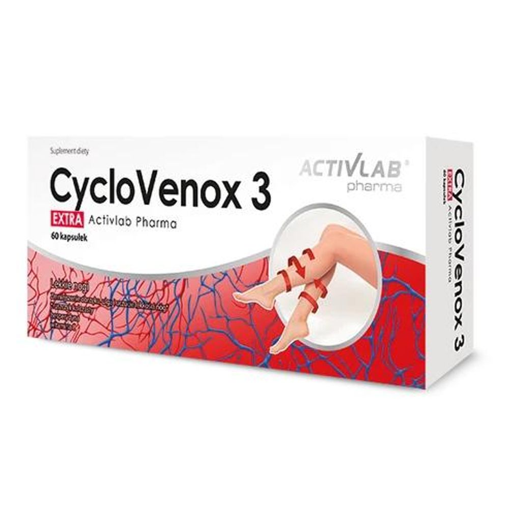 Activlab Pharma CycloVenox 3 Extra 60 Kapseln, 150 mg Mäusedorn, 150 mg Hesperidin, 150 mg Vitamin C pro Tagesportion