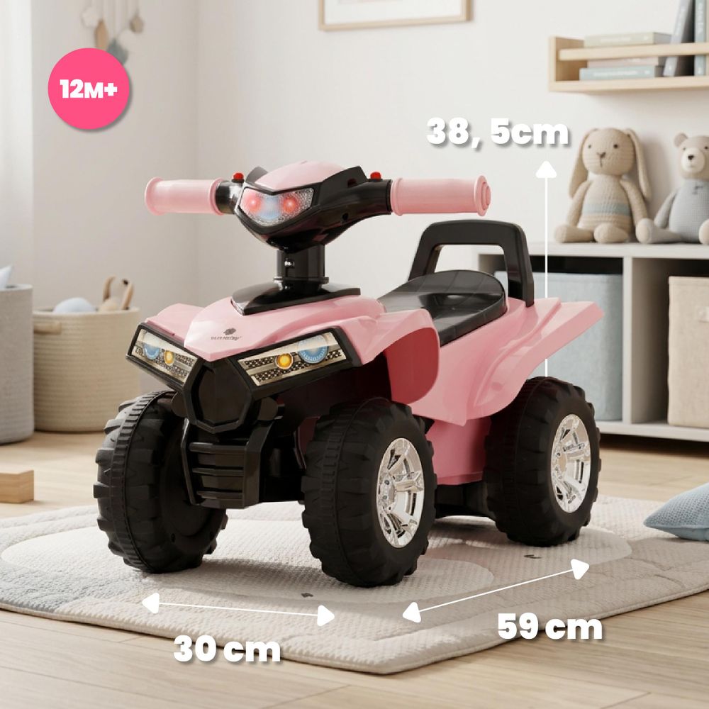Cavalcabile rosa con misure evidenziate in una stanza