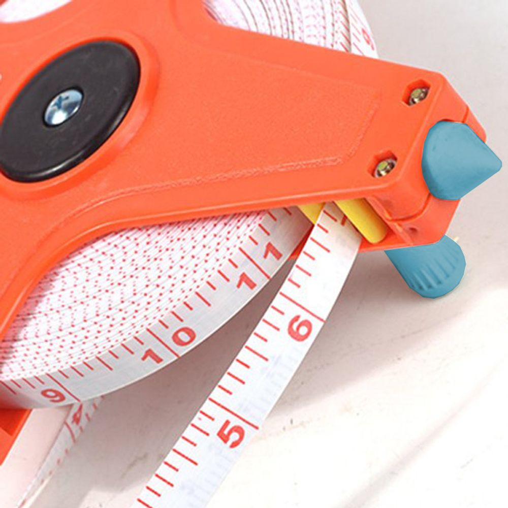 Rollbandmaß 50m Beidseitig Markiert Bandmaß Messband Maßband Rollmaßband Rollmeter mit öse Retoo