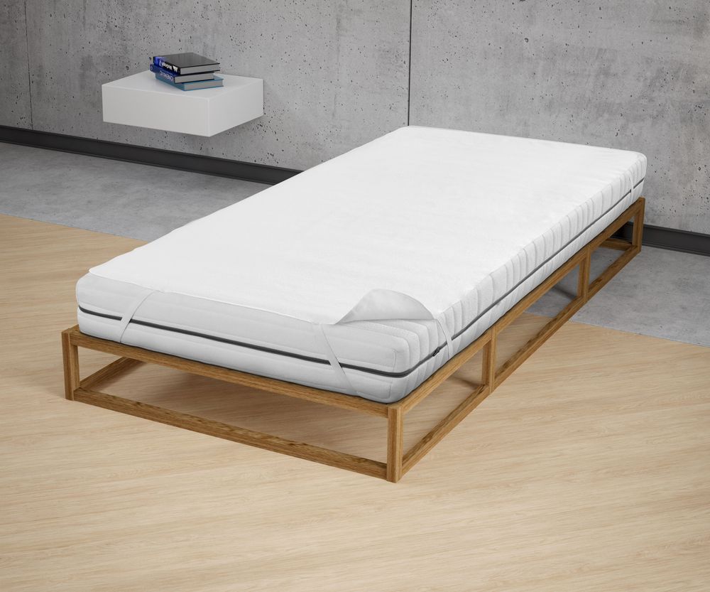 Biberna Molton Matratzenschutzauflage Premium mit Silberausrüstung Größe  90x200 cm weiß