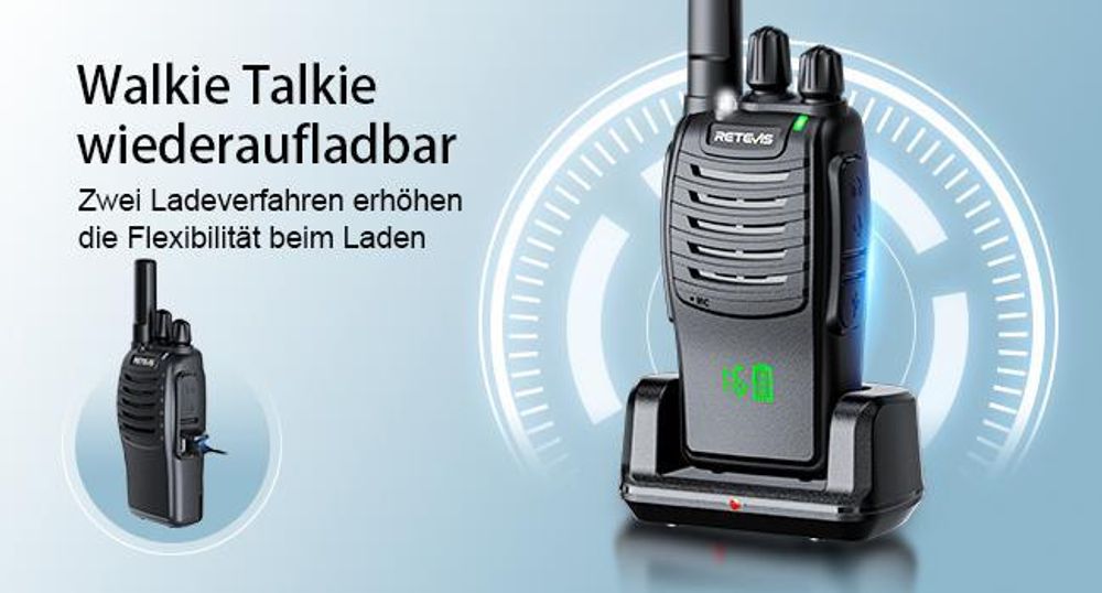 Retevis H777H Funkgerät, Walkie Talkie Erwachsene mit EIN-klick-Pairing, Verstecktes Display mit LED, USB-C, Notfallalarm, VOX, Walkie Talkie 3er Set