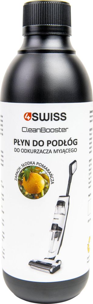 4Swiss CleanBooster Bodenreiniger Süße Orange 0,5l - Wischsauger Reinigungsmittel Hartbodenreiniger Konzentrat Saugwischer Zubehör Tierfreundlich