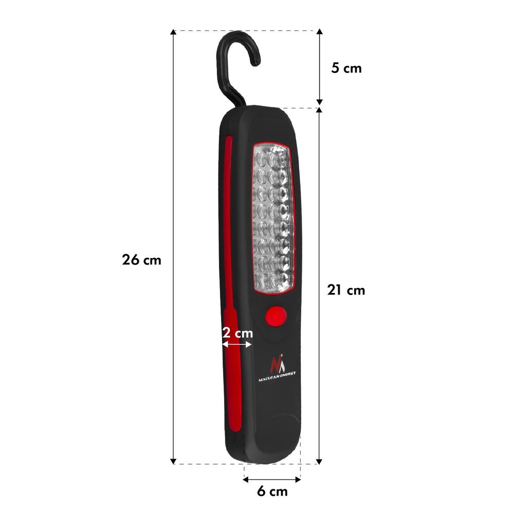 Werkstattlampe Arbeitslampe Magnet Haken 24 LED Handlampe Taschenlampe Maclean