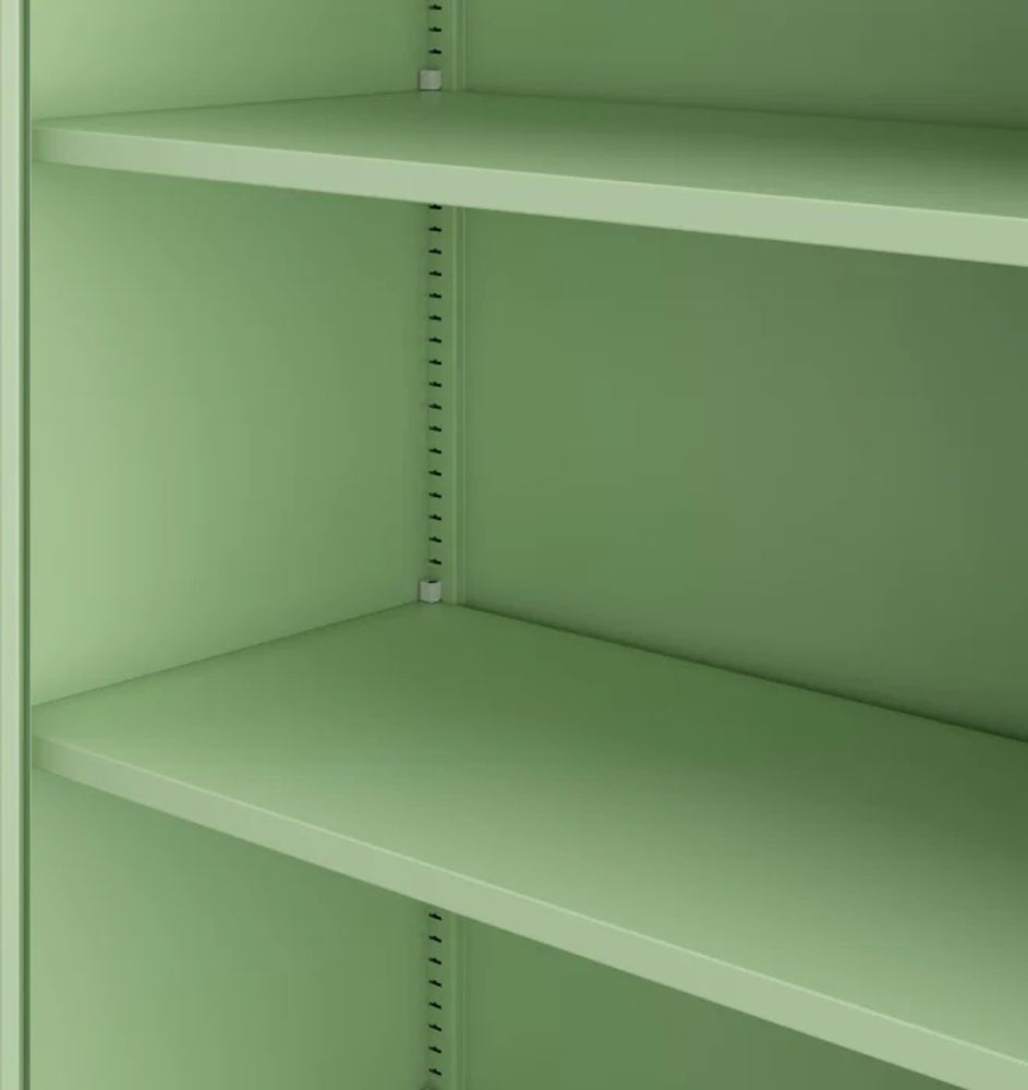 Büroschrank Aktenschrank Metallschrank Lagerschrank 4 Fachböden Flügeltür Pulverbeschichtung Stahlblech 185 cm x 45 cm x 40 cm Farbe: Pastellgrün