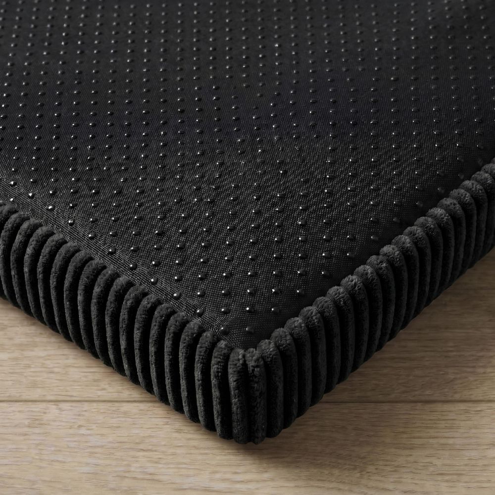 Hundebett Hundekissen Hundematte Cord Schwarz 90X60X8 Cm