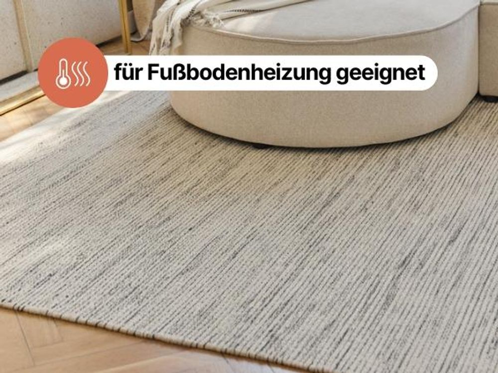 Tapiso HAND MADE Teppich LONI flach, pflegeleicht, Wolle & Baumwolle, modern 200 x 300 cm