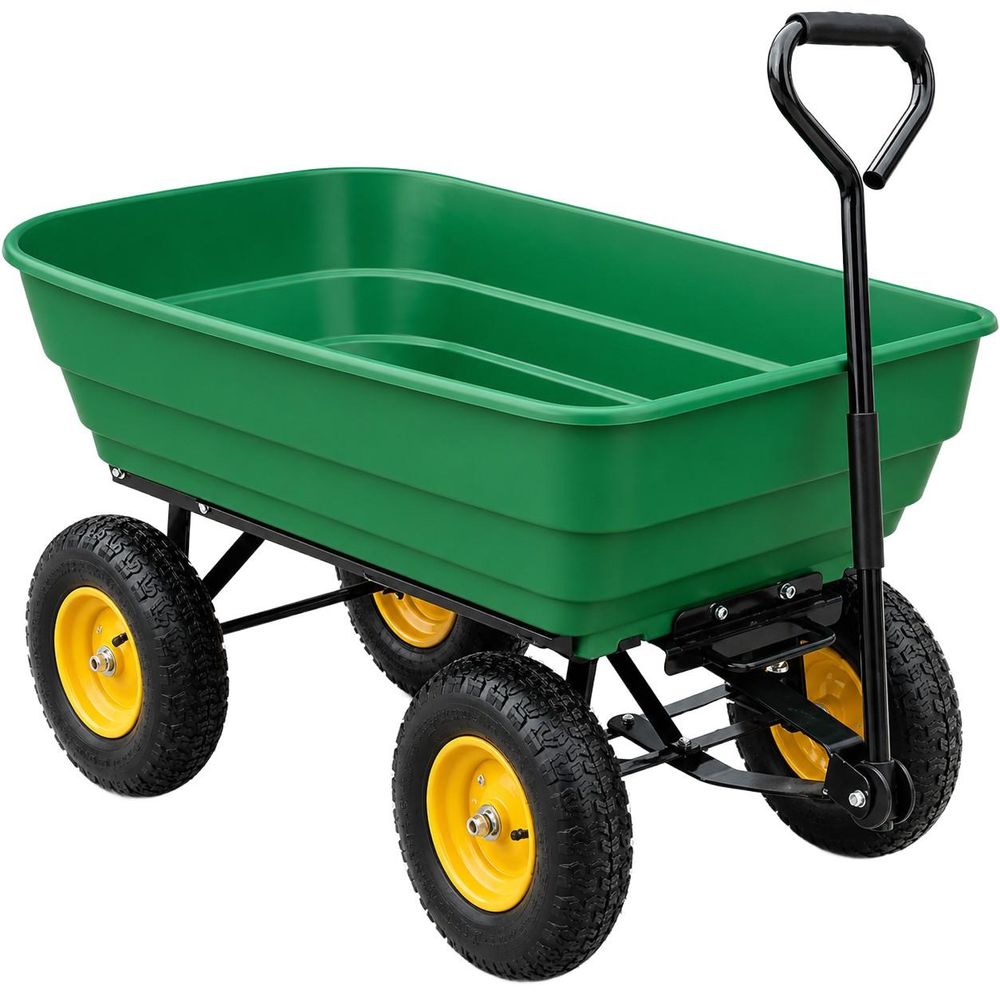 LUXTOM | Bollerwagen, Belastbarkeit 75L, Handwagen, Transporter mit Kippfunktion, Rollwagen mit Lenkachse, Trolley, Bastelwagen, Transportkarre, Gartenwagen, Einkaufstrolley