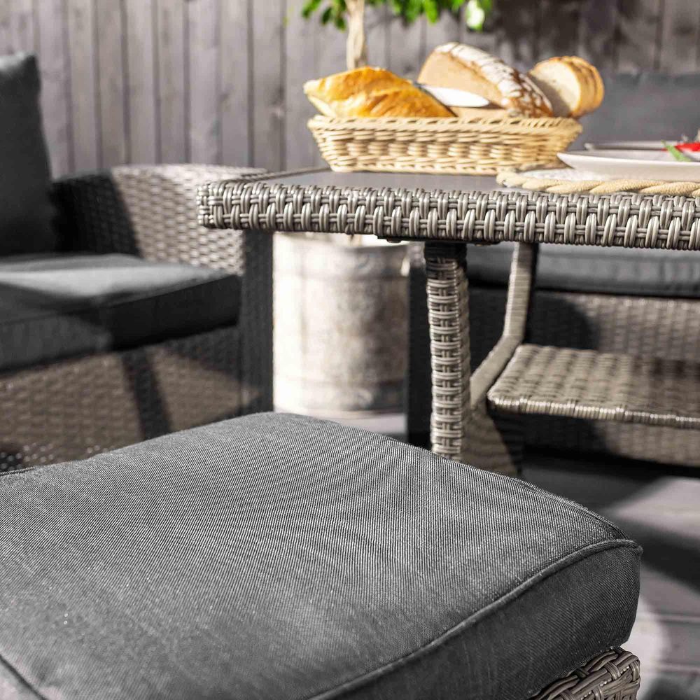 di volio Polyrattan Lounge Gartenmöbel-Set FIRENZE - Lounge Set mit Doppelsofa, 2 Sesseln, 2 Hockern & Tisch - Gartenmöbel-Set in Rattan-Optik