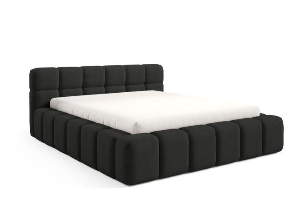 Dekori Polsterbett 180x200 NUBO PREMIUM Wolkenbett mit Bettkasten, Boucle Bett – Schwarz (Quelle 100)