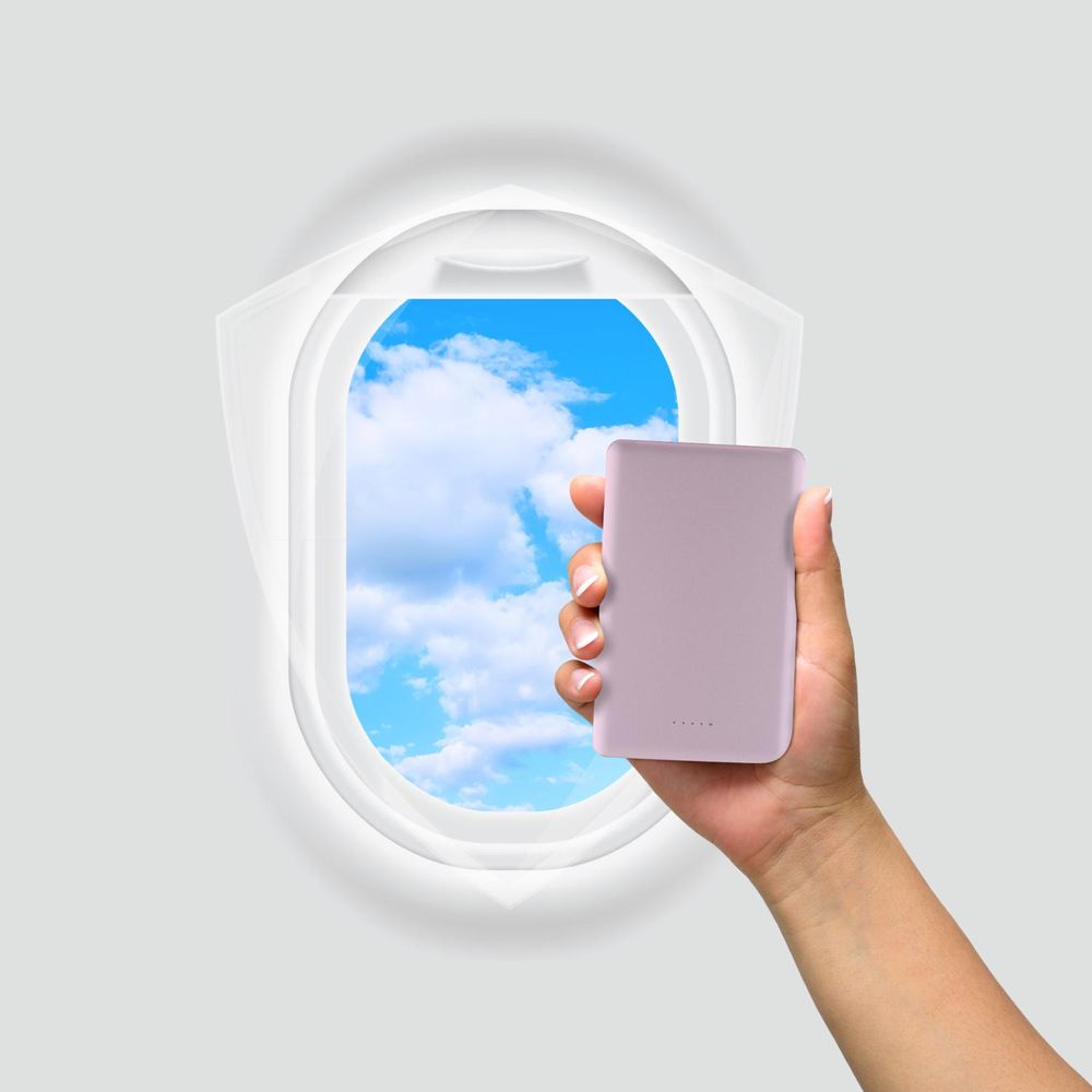 QUALO Powerbank MagSafe Ultra Slim 5000 mAh 15W USB-C Aluminium Magnetyczny Fioletowy QMPB5-US-15-09